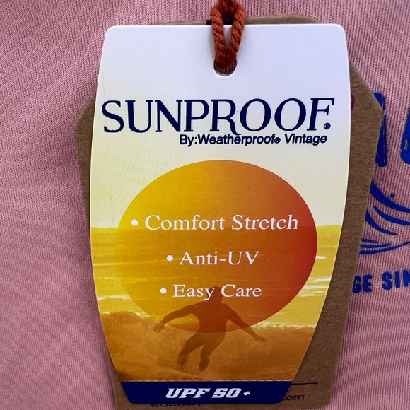 WEATHERPROOF  VINTAGE “DUSTY PINK”  SIZE EXTRA LARGE (XL)RASH GUARD UPF 50+ - Picture 9 of 14